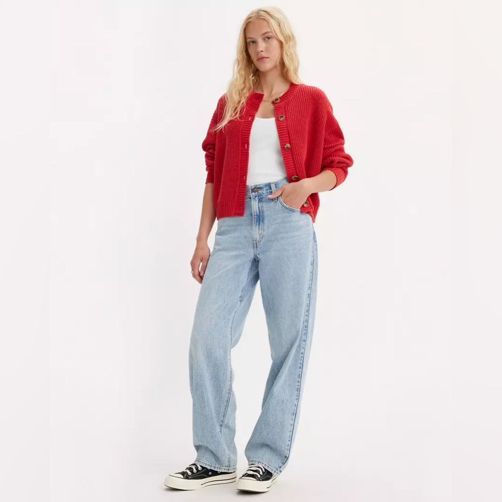 LEVI BAGGY DAD WIDE LEG WOMEN'S JEANS 25x33 LIGHT WASH